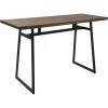 Lumisource Geo Industrial Counter Table, Black With Brown Wood Top