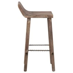 Kosas Home Reagan Low Back Stool, Rustic Brown, Barstool -CHAMPRO shop 28014a7e0a46a298 8338 w800 h800 b1 p0