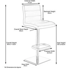Zuri Furniture Lush Adjustable Height Swivel Barstool - Square Base, Black -CHAMPRO shop 28110c5404aec04f 5690 w800 h800 b1 p0