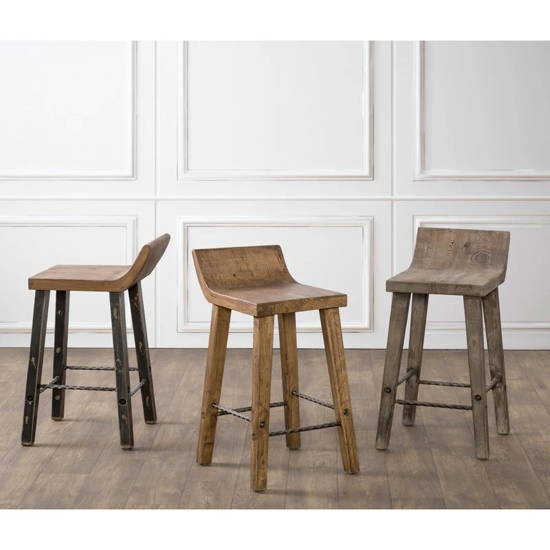 Kosas Home Reagan Low Back Stool, Rustic Brown, Counter Stool 9 Kosas Home Reagan Low Back Stool, Rustic Brown, Counter Stool - Image 9