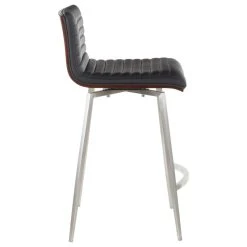 Lumisource Mason Swivel Counter Stool, Set Of 2, Stainless Steel/Walnut Wood/Black Pu -CHAMPRO shop 2a01a17b0e57056b 2307 w800 h800 b1 p0