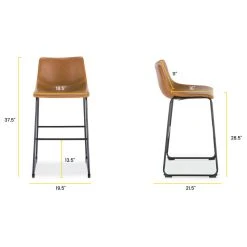 Edgemod Brinley Bar Stool, Set Of 2, Tan -CHAMPRO shop 2a411ea50024f877 4464 w800 h800 b1 p0