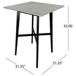 GDFStudio Kenilworth Modern Resin Square Bar Table, Gray Cement/Black -CHAMPRO shop 2a41357a0f931d32 7744 w800 h800 b1 p0