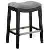 Olliix Madison Park Belfast Saddle Counter Stool, Grey