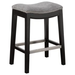 Olliix Madison Park Belfast Saddle Counter Stool, Grey