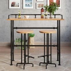 HOMARY 39.4" Industrial Rectangular Wood Bar Height Table Kitchen Breakfast Bar Table -CHAMPRO shop 2c31ed7f034e7f31 5680 w800 h800 b0 p0