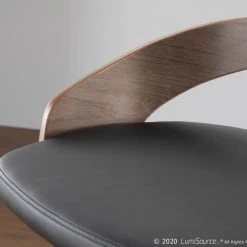 Lumisource Grotto Counter Stools With Swivels, Set Of 2, Light Gray Wood, Black, Pu, Chrome -CHAMPRO shop 2d2145da01982325 4525 w800 h800 b0 p0