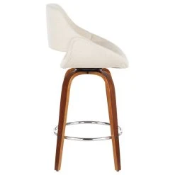 Lumisource Fabrico Mid-Century Modern Counter Stool, Walnut And Cream Fabric, Set Of 2 -CHAMPRO shop 2e91f5950cf14e35 2182 w800 h800 b1 p0