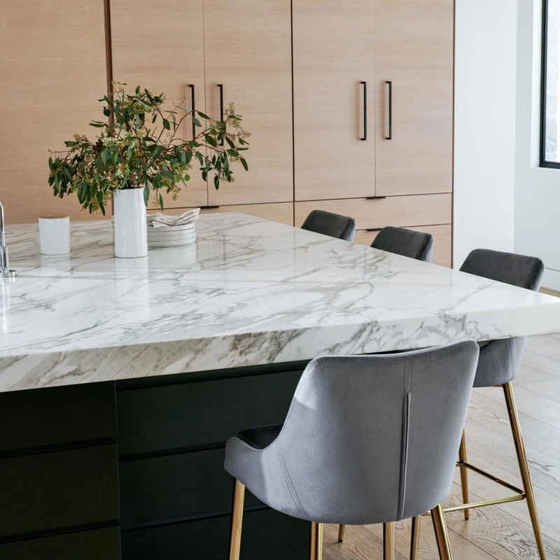 Meridian Furniture Karina Velvet Stool, Set Of 2, Navy, Gold Base 4 Meridian Furniture Karina Velvet Stool, Set Of 2, Navy, Gold Base - Image 4