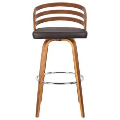 Armen Living Jayden Swivel Stool With Faux Leather And Walnut Veneer, Brown, Counterstool -CHAMPRO shop 2f5198fa0acb946a 8788 w800 h800 b1 p0