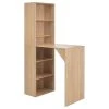 Vida XL International B.V. VidaXL Bar Table With Cabinet Oak Bistro Pub High Dining Breakfast Patio Table