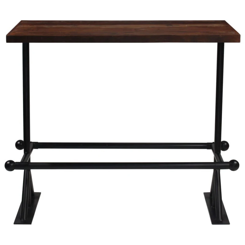 Vida XL International B.V. VidaXL Bar Table Solid Reclaimed Wood Dark Brown 47.2"x23.6"x42.1" Wood Table 2 Vida XL International B.V. VidaXL Bar Table Solid Reclaimed Wood Dark Brown 47.2"x23.6"x42.1" Wood Table - Image 2