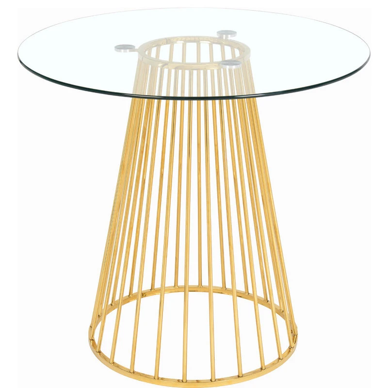 Meridian Furniture Gio Gold Counter Height Table, Gold Base 2 Meridian Furniture Gio Gold Counter Height Table, Gold Base - Image 2