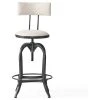 GDFStudio GDF Studio Modern Industrial Upholstered Adjustable Height Swivel Barstool