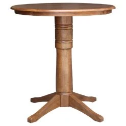 International Concepts 30" Solid Wood Round Top Pedestal Table In Distressed Oak - 41.9" Height -CHAMPRO shop 332112a300276a66 7514 w800 h800 b1 p0