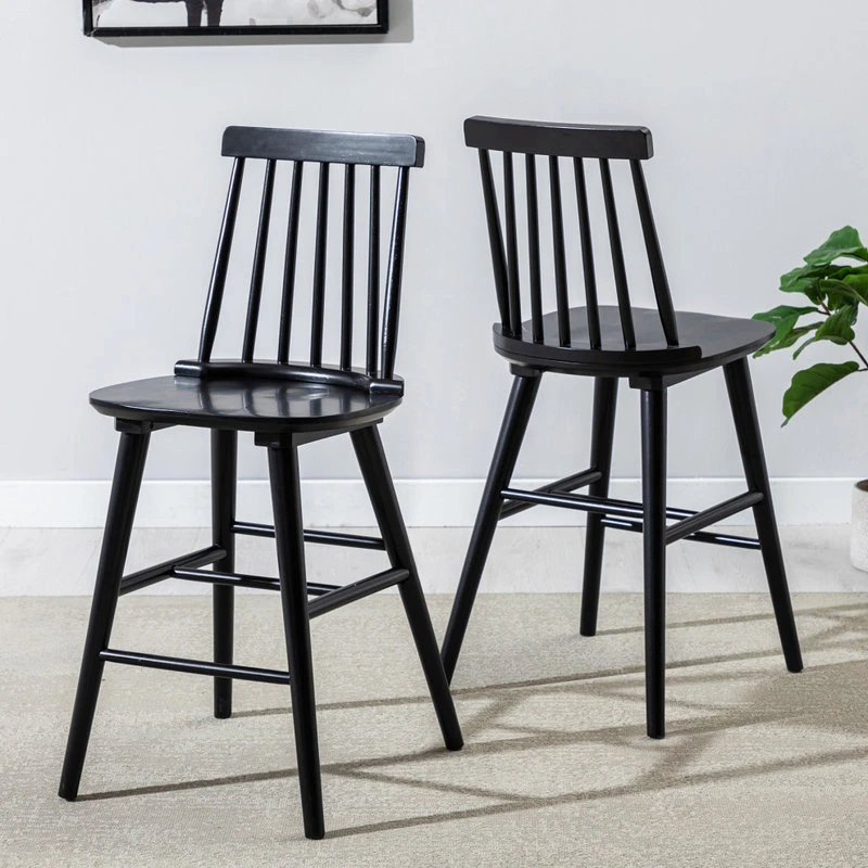 Duhome Elegant Lifestyle Set Of 2 Spindle Wood Counter Stools 2 Duhome Elegant Lifestyle Set Of 2 Spindle Wood Counter Stools - Image 2