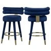 Meridian Furniture Fitzroy Velvet Upholstered Counter Height Stool, Set Of 2