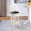 Boraam Industries, Inc. Boraam Florence Rubberwood Stool With Distressed White Finish 43729