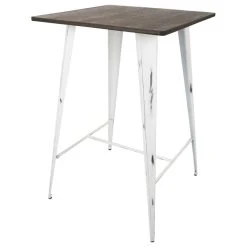 LumiSource Oregon Pub Table With Vintage White Frame And Espresso Wood -CHAMPRO shop 3571ab4508244004 5733 w800 h800 b1 p0