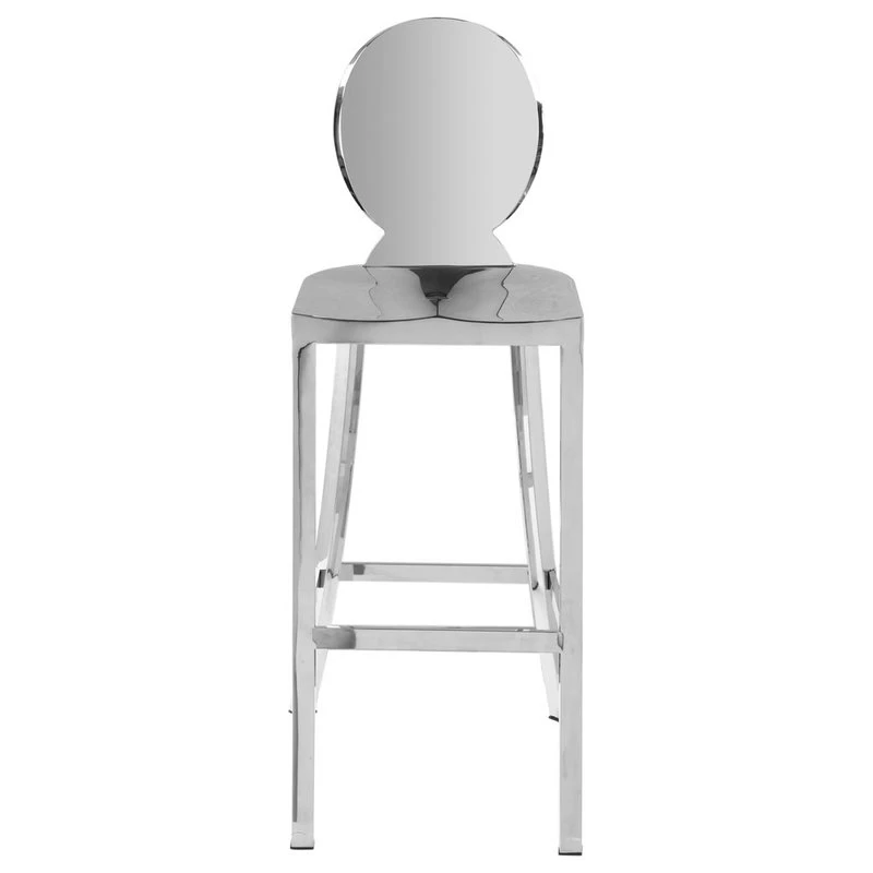 Meridian Furniture Maddox Chrome Stool, Chrome Stainless Steel 2 Meridian Furniture Maddox Chrome Stool, Chrome Stainless Steel - Image 2