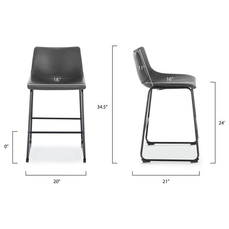 Edgemod Brinley Counter Stool, Set Of 3, Gray 5 Edgemod Brinley Counter Stool, Set Of 3, Gray - Image 5