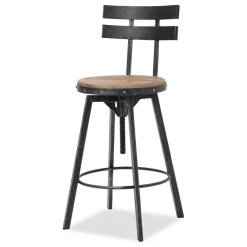GDFStudio GDF Studio Modern Industrial Design Counter/Bar Stool, Adjustable Seat Height, Smooth Back