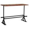 Vida XL International B.V. VidaXL Bar Table Solid Reclaimed Wood Multicolor Kitchen Dining Room Table