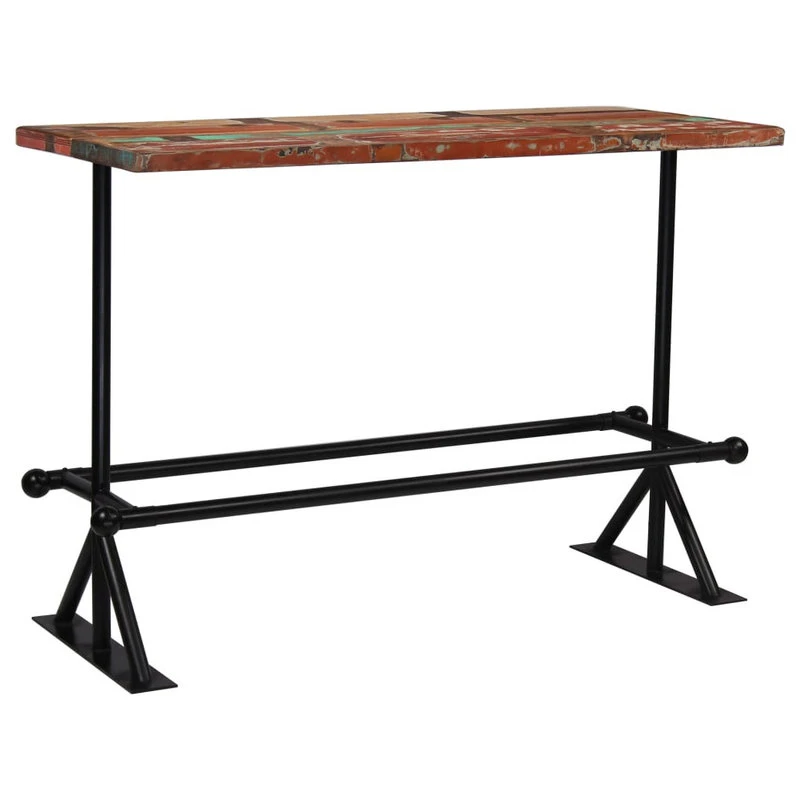 Vida XL International B.V. VidaXL Bar Table Solid Reclaimed Wood Multicolor Kitchen Dining Room Table 1 Vida XL International B.V. VidaXL Bar Table Solid Reclaimed Wood Multicolor Kitchen Dining Room Table