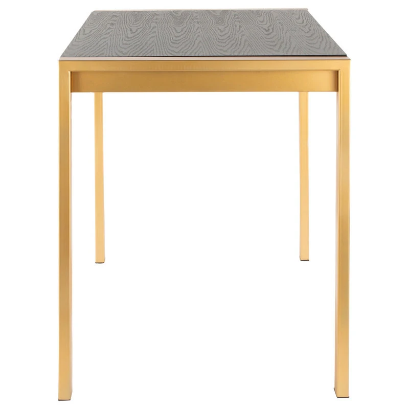 Lumisource Fuji Counter Table, Gold Metal And Black Wood Grain Top 5 Lumisource Fuji Counter Table, Gold Metal And Black Wood Grain Top - Image 5