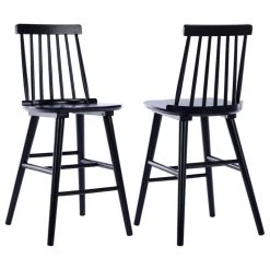 Duhome Elegant Lifestyle Set Of 2 Spindle Wood Counter Stools