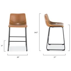 Edgemod Brinley Counter Stool, Set Of 3, Tan -CHAMPRO shop 3761b7b90cad9b19 7260 w800 h800 b1 p0