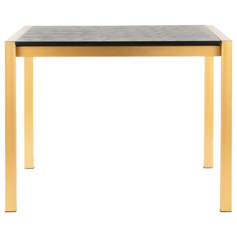 Lumisource Fuji Counter Table, Gold Metal And Black Wood Grain Top 3 Lumisource Fuji Counter Table, Gold Metal And Black Wood Grain Top - Image 3