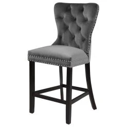 Meridian Furniture Nikki Velvet Stools, Set Of 2, Gray -CHAMPRO shop 38716b880da8ce37 1231 w800 h800 b1 p0