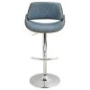 Lumisource Fabrizzi Adjustable Barstool In Walnut Wood, Blue