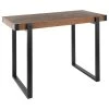 Lumisource Odessa Counter Table, Black Metal And Brown Wood