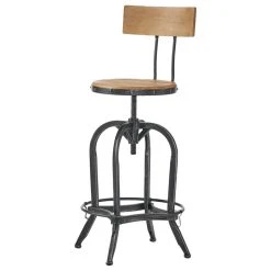 GDFStudio Modern Industrial Design Adjustable Seat Height Bar/Counter Stool