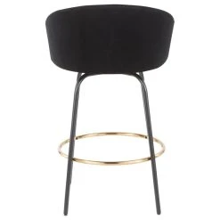 Lumisource Claire Counter Stool, Set Of 2, Black Metal, Gold Metal, Black Velvet -CHAMPRO shop 3ad139770db34e34 2241 w800 h800 b1 p0