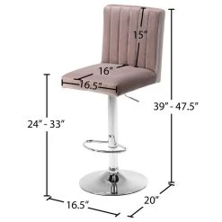 Meridian Furniture Joel Velvet Adjustable Stool, Set Of 2, Pink -CHAMPRO shop 3bb152b202741500 5015 w800 h800 b1 p0