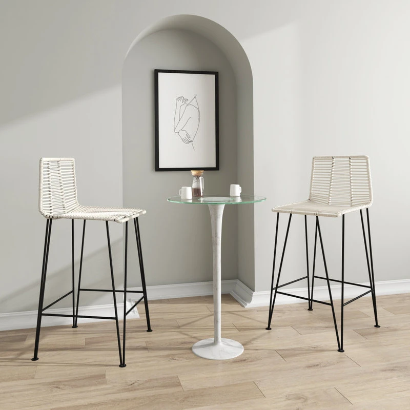 Madeleine Home Inc. Odette Bar Stool, Ivory 9 Madeleine Home Inc. Odette Bar Stool, Ivory - Image 9