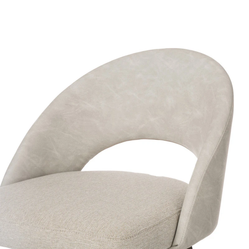 Glitzhome Pale Fabic/Leatherette Bar Stool With Tapered Metal Legs, Set Of 2, Pale Grey 7 Glitzhome Pale Fabic/Leatherette Bar Stool With Tapered Metal Legs, Set Of 2, Pale Grey - Image 7