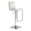 Nuevo Matteo Leather Adjustable Stool, White