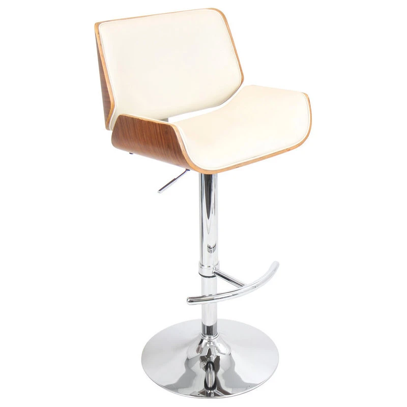 Lumisource Santi Barstool, Walnut And Cream 1 Lumisource Santi Barstool, Walnut And Cream