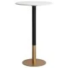 Elegant Furniture & Lighting Elegant Decor Ronan 23" Faux Marble And Metal Pub Table In White