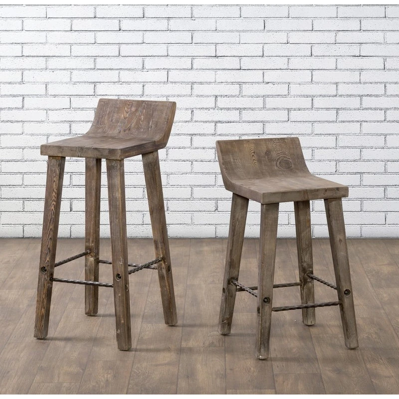Kosas Home Reagan Low Back Stool, Rustic Brown, Counter Stool 8 Kosas Home Reagan Low Back Stool, Rustic Brown, Counter Stool - Image 8