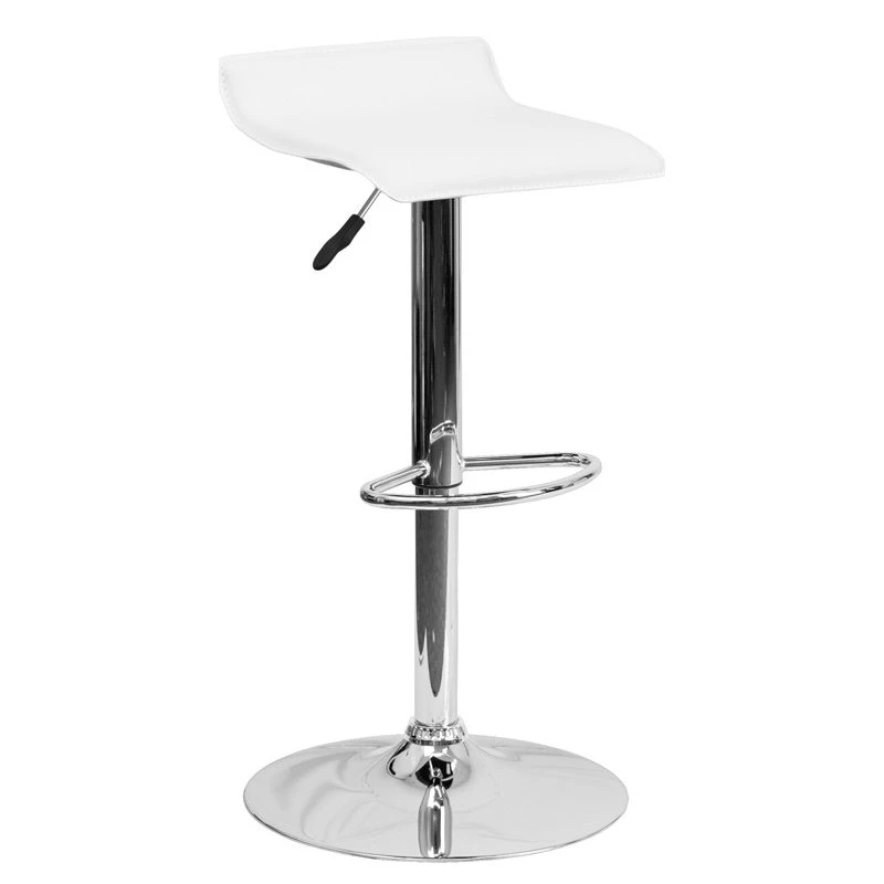 Flash Furniture White Vinyl Adjustable Height Barstool DS-801-CONT-WH-GG 1 Flash Furniture White Vinyl Adjustable Height Barstool DS-801-CONT-WH-GG