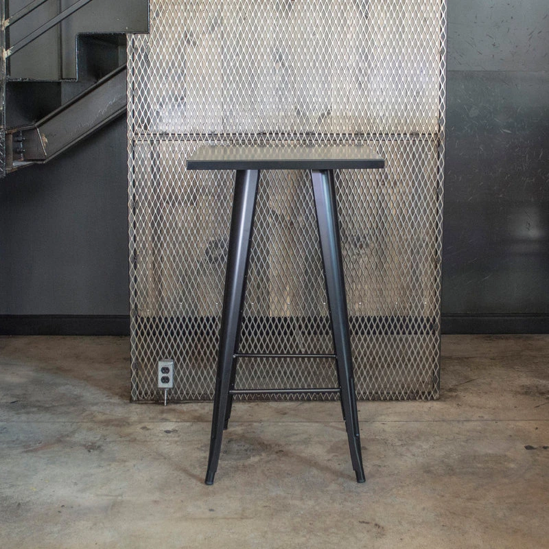 Amerihome Loft Black Metal Pub Table With Metal Top 3 Amerihome Loft Black Metal Pub Table With Metal Top - Image 3