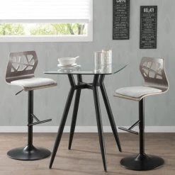 Lumisource Clara Square Counter Table, Black/Clear Glass -CHAMPRO shop 41e1dd1c0acbb2ab 5095 w800 h800 b0 p0