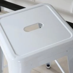 Belleze 26" Metal Stackable Vintage-Style Counter Stools , Set Of 6, White -CHAMPRO shop 41f16b5a090ce6bb 4789 w800 h800 b0 p0