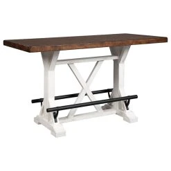 Ashley Furniture Industries Valebeck White And Brown Rectangular Counter Height Dining Room Table