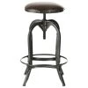 GDFStudio GDF Studio Dempsey Swivel Adjustable Bar Stool, Brown Leather